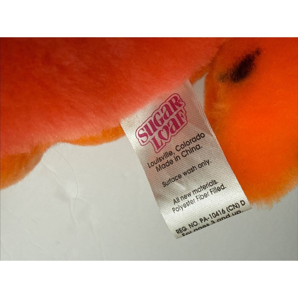 Vtg Suagar Loaf Orange Alligator Plush 21” Long Plastic 3D Eyes W/tags - Picture 7 of 12